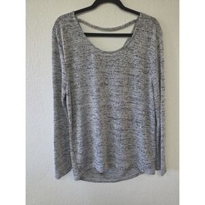 Divided H&M Women's Pullover Sweater Size M Grey Black Round Neck Long Sleeve